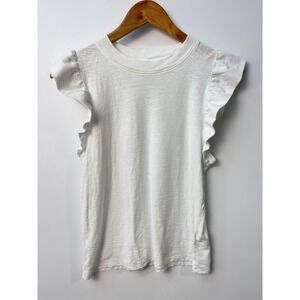 Nation LTD Paulette Ruffle Sleeve Cotton Tank White Size Small Women's